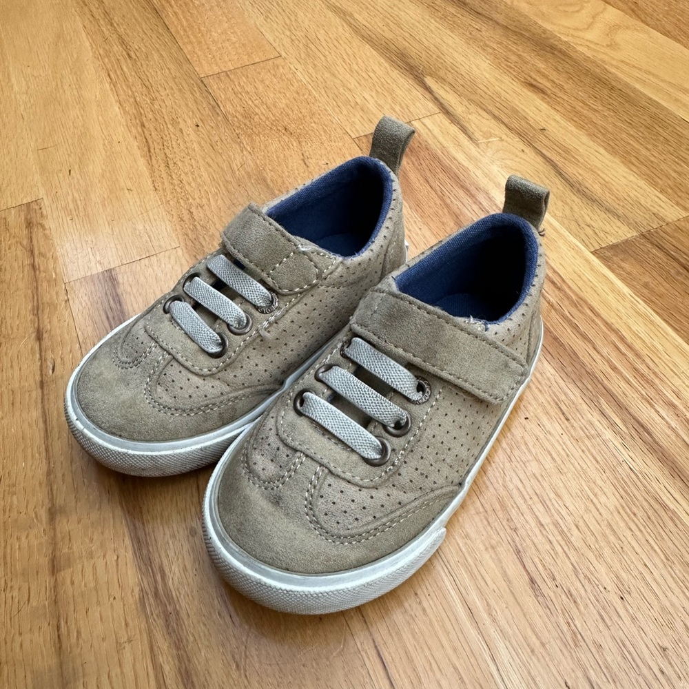 Old Navy Toddler Shoes - Velcro Tan Suede-Like Material - Size 6C